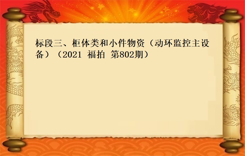 标段三、櫃體類和小(xiǎo)件(jiàn)物(wù)資（動環監控主設備）（2021 福拍 第802期）