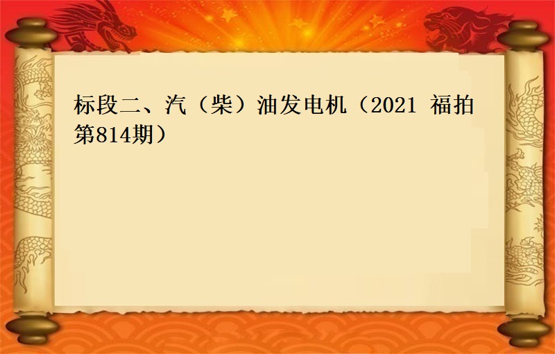 标段二、汽（柴）油發電(diàn)機(jī)（按噸拍賣）（2021 福拍 第814期）