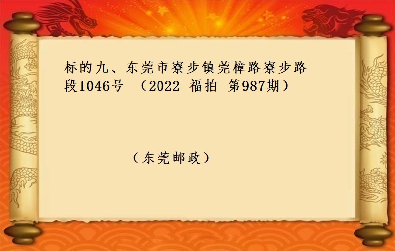 标的九、東莞市(shì)寮步鎮莞樟路(lù)寮步路(lù)段1046号 （2022 福拍 第987期）