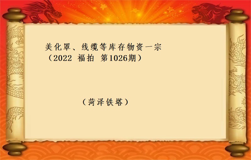 美化罩、線纜等庫存物(wù)資一(yī)宗（2022 福拍 第1026期）