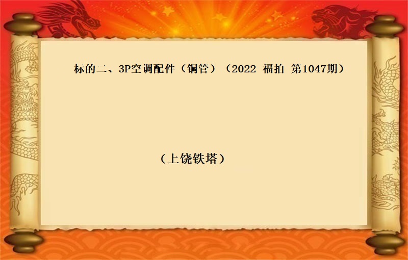 标的二、3P空調配件(jiàn)（銅管） (2022 福拍 第1047期）