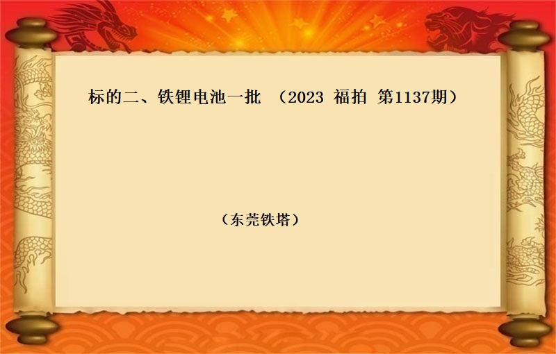 标的二、鐵锂電(diàn)池一(yī)批 （按噸拍賣）（2023 福拍 第1137期）