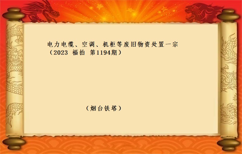 電(diàn)力電(diàn)纜、空調、機(jī)櫃等廢舊(jiù)物(wù)資處置一(yī)宗 （2023 福拍 第1194）