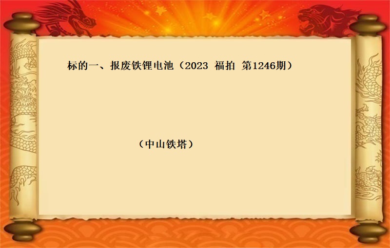 标的一(yī)、報(bào)廢鐵锂電(diàn)池（按噸拍賣）（2023 福拍 第1246期）