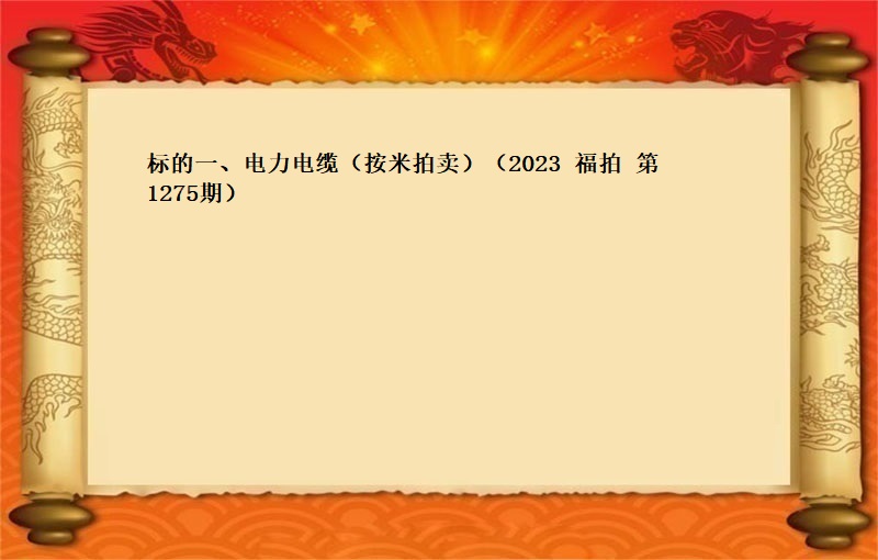 标的一(yī)、電(diàn)力電(diàn)纜（按米拍賣）（2023 福拍 第1275期）