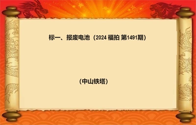 标一(yī)、報(bào)廢電(diàn)池（按噸拍賣）（2024 福拍 第1491期）