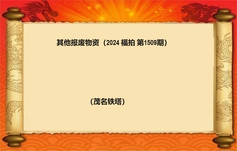 其他報(bào)廢物(wù)資（2024 福拍 第1509期）